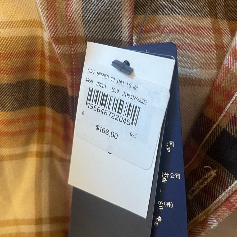 Ralph Lauren Tan and Orange Plaid Shirt - Picture 7 of 7